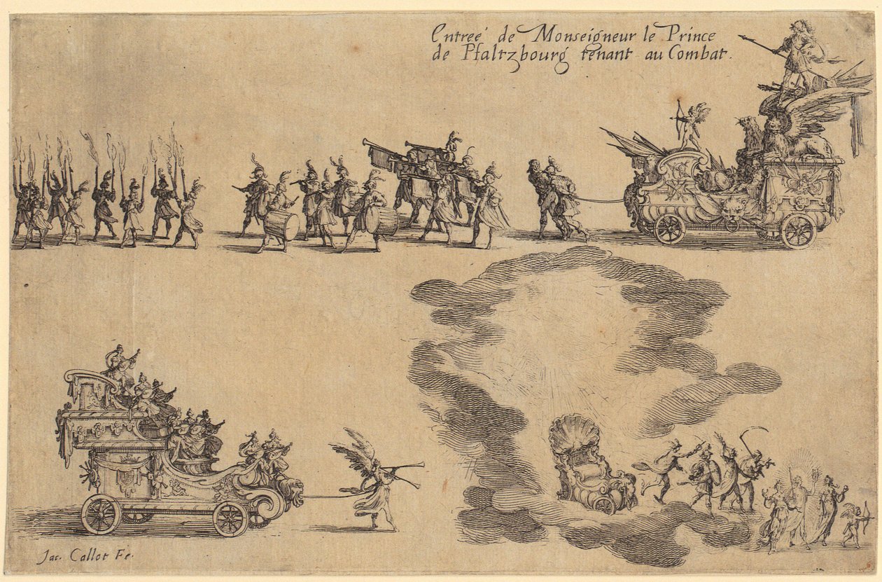 Adelsman med pälskolt, blad 6 i serien ”Adeln” av Jacques Callot