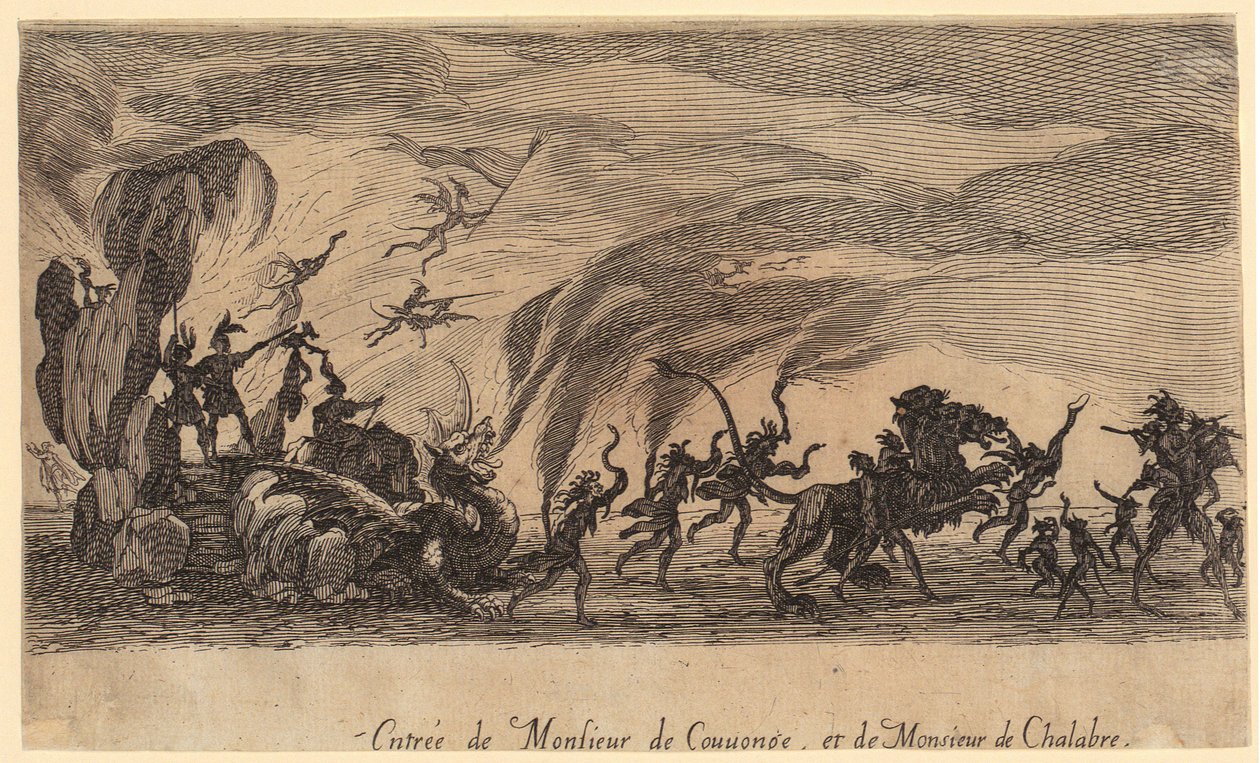 Ankomsten av Monsieur de Couvonge och Monsieur de Chalabre, blad 5 i serien ”Turneringen” av Jacques Callot