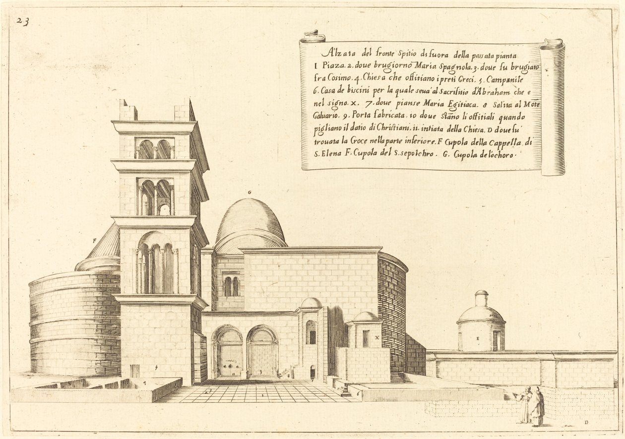 Upphöjning av en kyrka av Jacques Callot