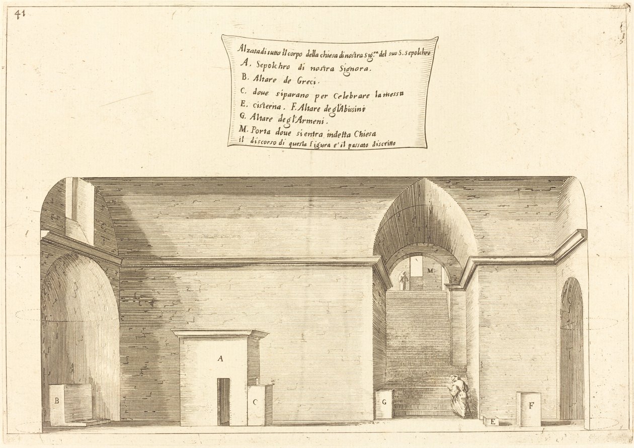 Upphöjning av Heliga gravens kyrka av Jacques Callot