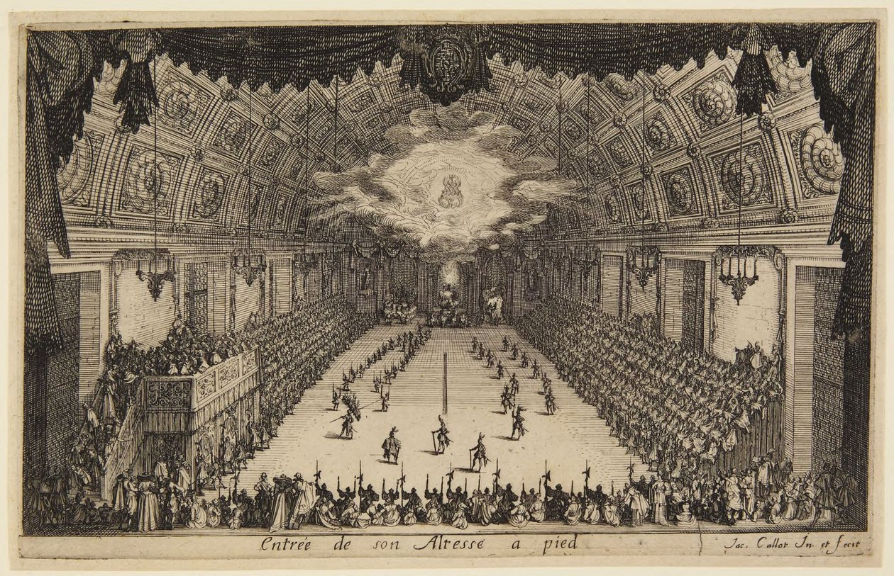 Inträde till fots, ur serien ”Striden vid barriären” av Jacques Callot