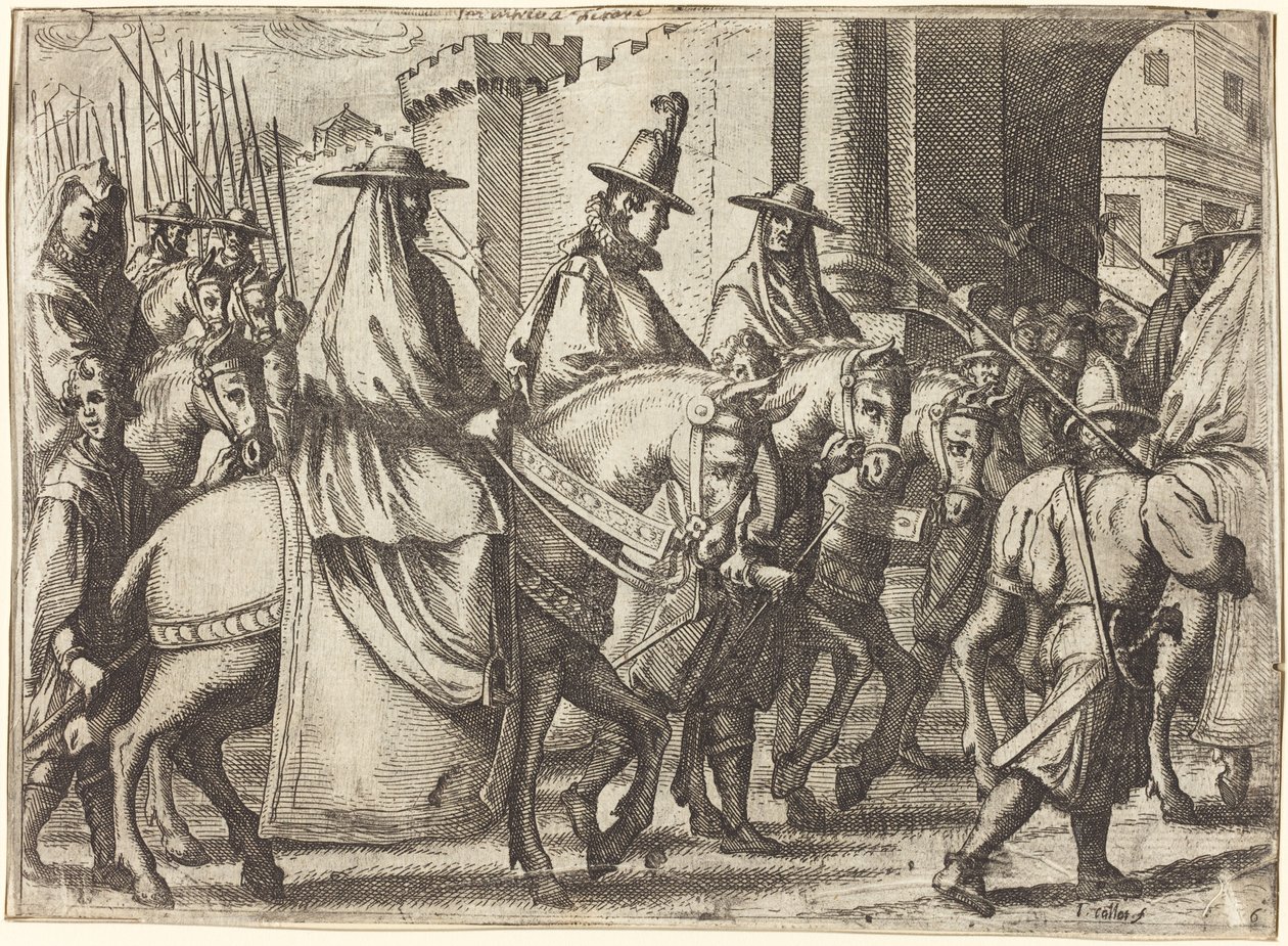 Inträde i Ferrara [recto] av Jacques Callot