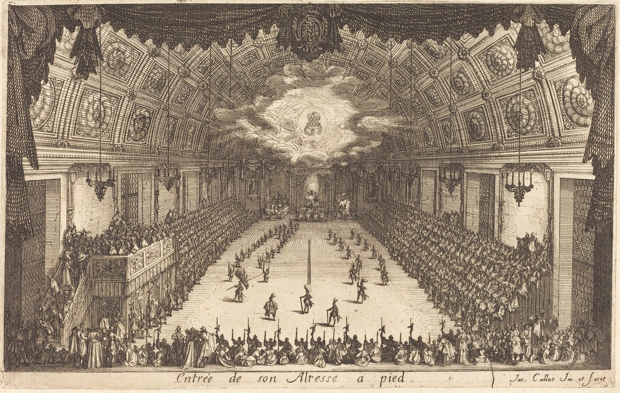 Hans höghet till fotss inträde, 1627. av Jacques Callot
