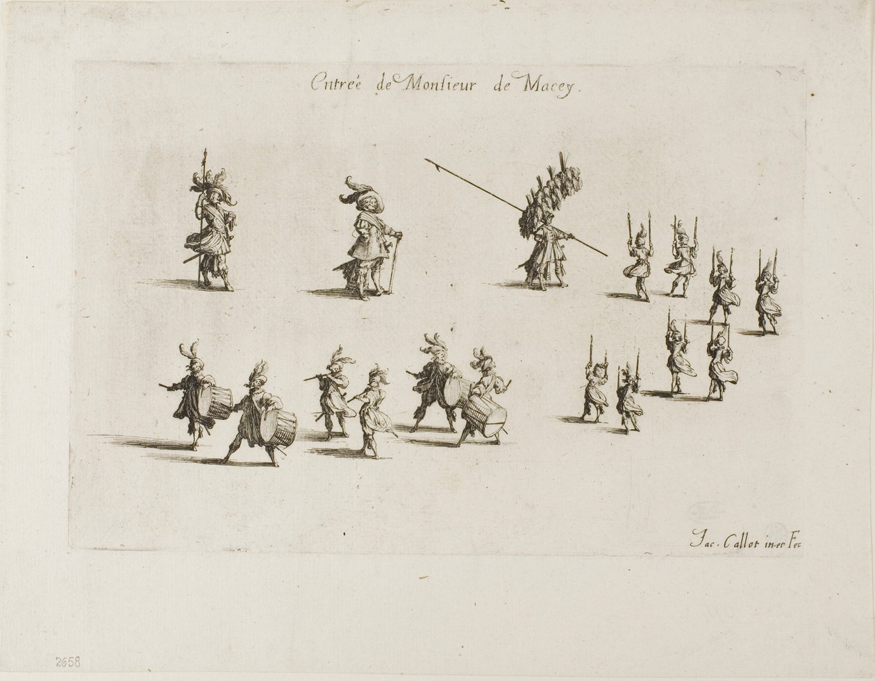 Inträde av M. de Macey, från The Combat at the Barrier av Jacques Callot
