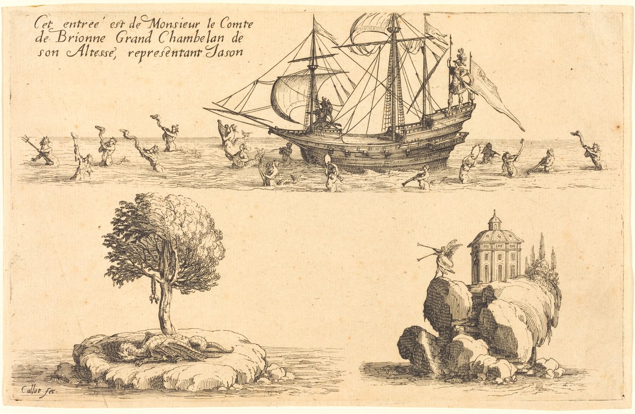 Inträde av M. le Comte de Brionne, Hans Höghet Storkammarherre, som representerar Jason av Jacques Callot