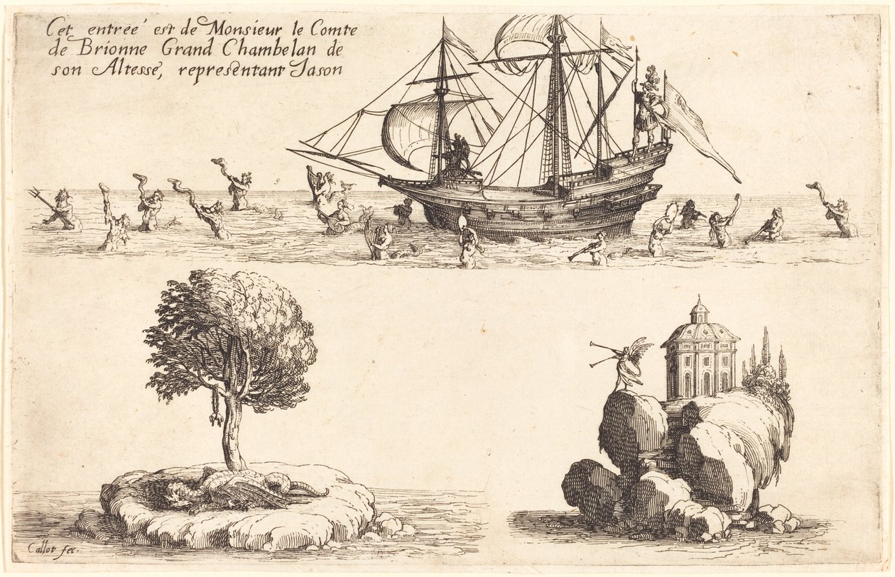 Inträde av M. le Comte de Brionne, Hans Höghet Storkammarherre, som representerar Jason av Jacques Callot
