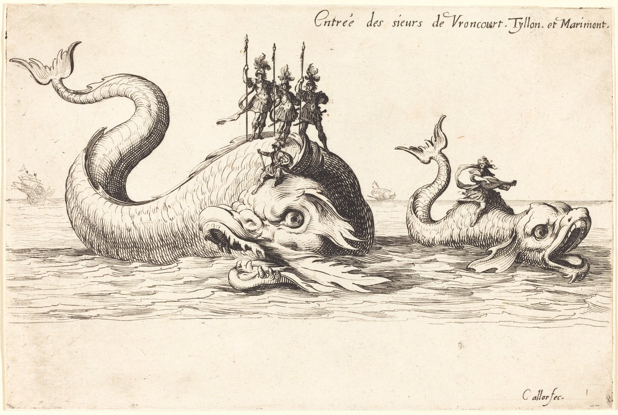 Inträde av Mm. de Vroncourt, Tyllon och Marimont av Jacques Callot