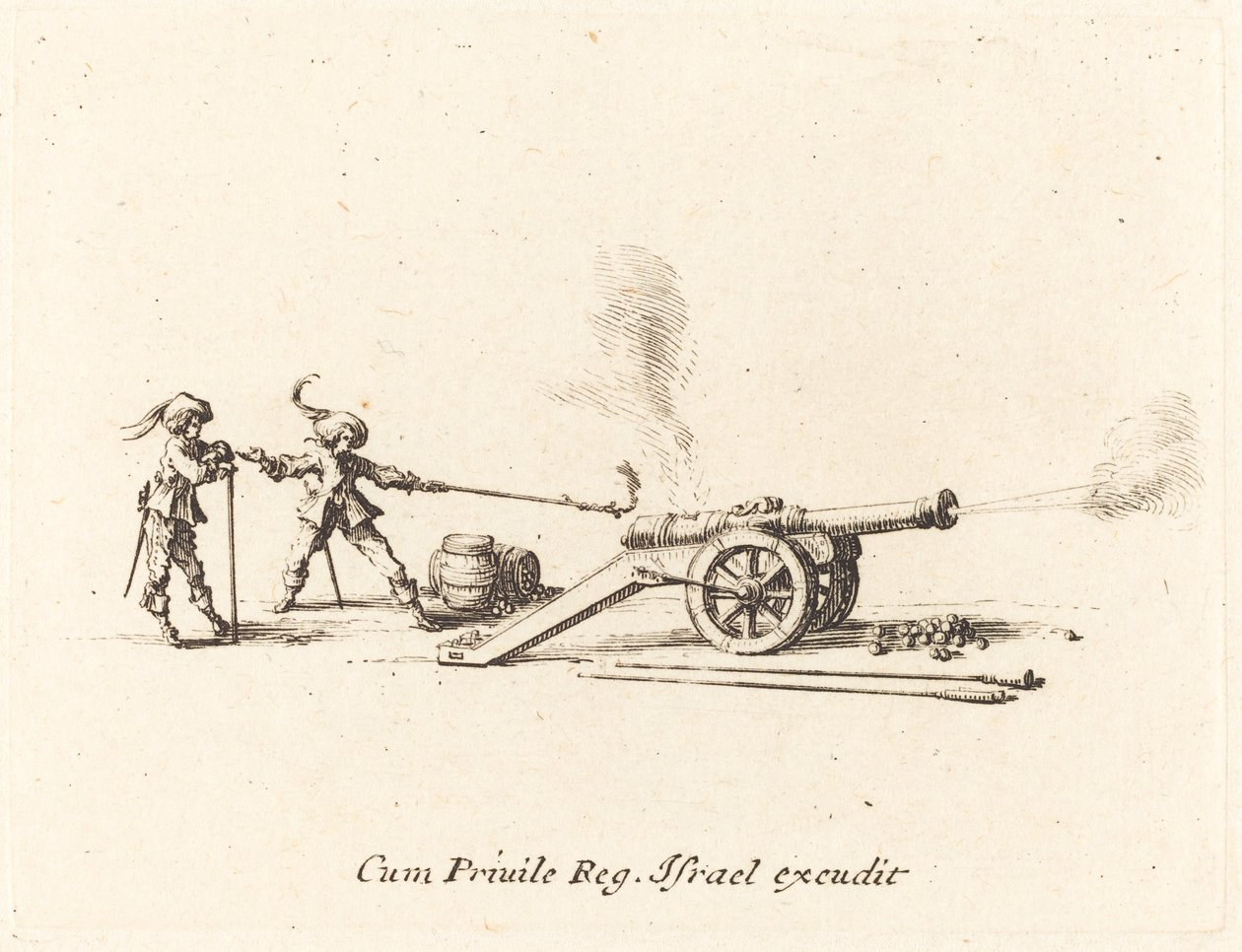 Avfyra kanonen, 16341635. av Jacques Callot