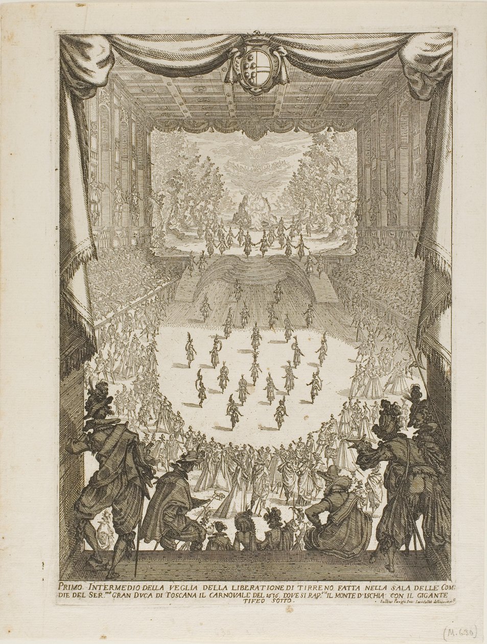 Första intermezzo av Veglia av "Befrielsen av Tyrannus och Arena" av Jacques Callot