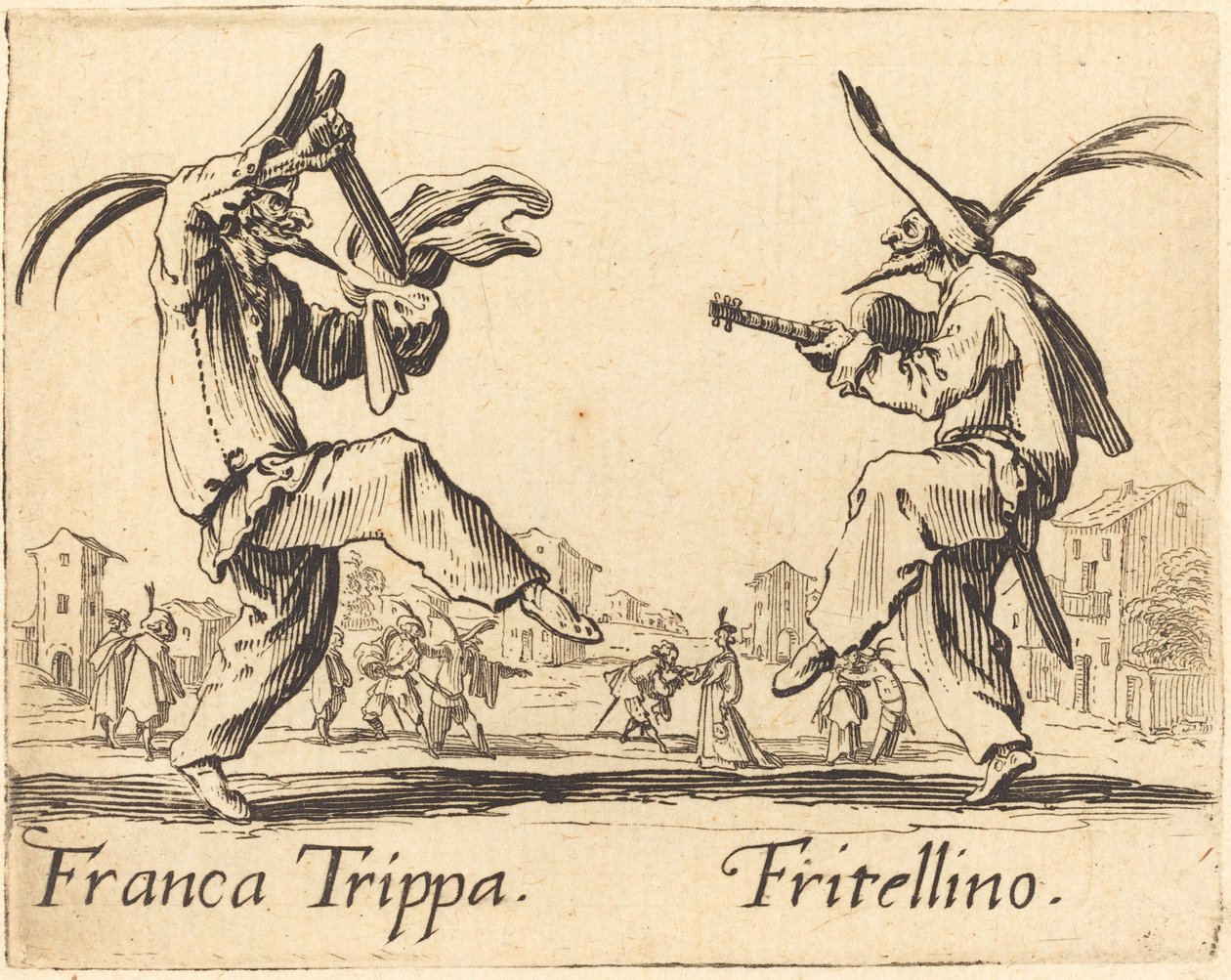 Franca Trippa och Fritellino av Jacques Callot
