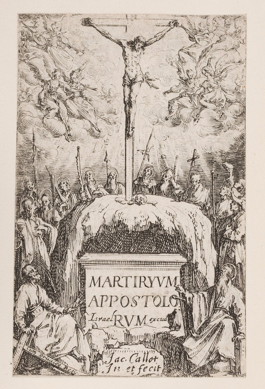 Frontispice; Nr 1 från apostlarnas martyrskap av Jacques Callot