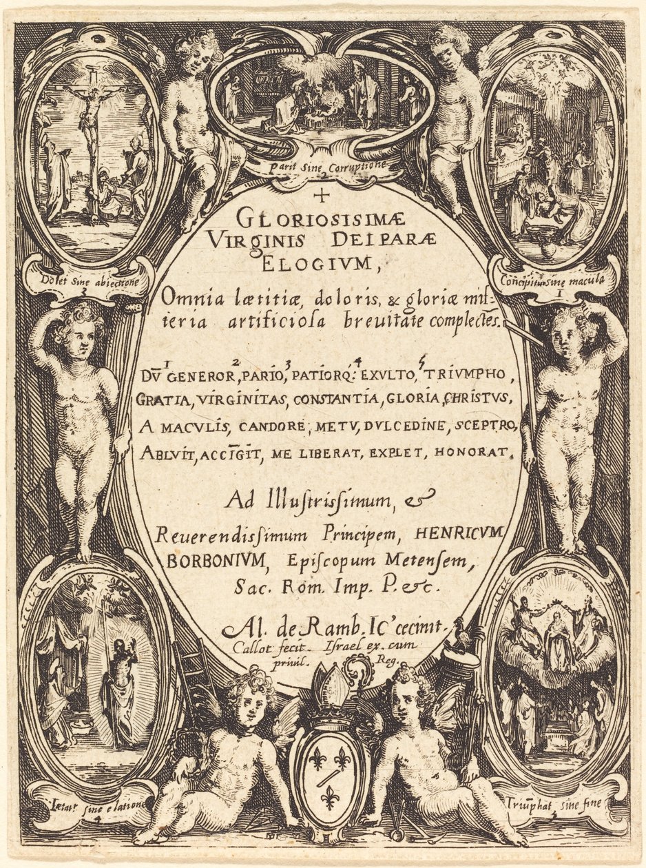 Frontispice för "Gloriosissimae" av Jacques Callot