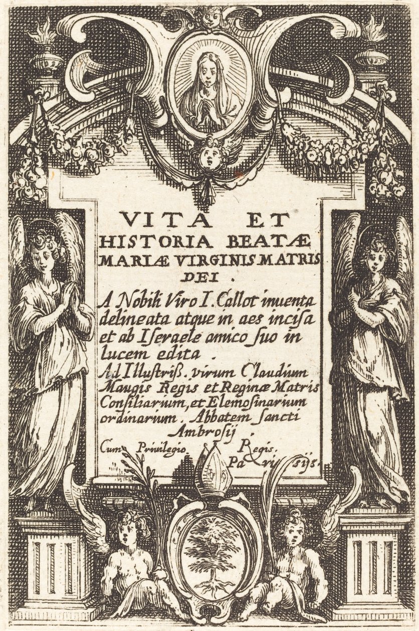 Frontispice för "The Life of the Virgin" av Jacques Callot