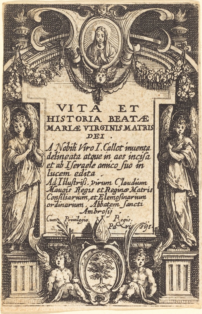 Frontispice för "The Life of the Virgin" av Jacques Callot
