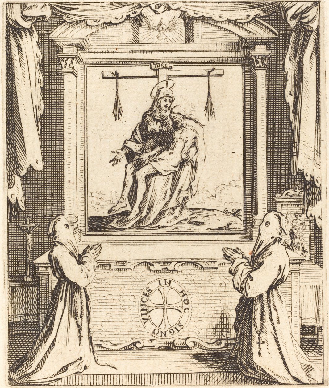 Frontispice för The Order of the White Penitents i Nancy av Jacques Callot