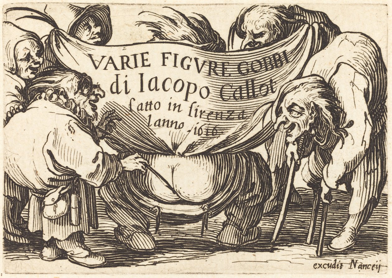 Frontispice för "Varie Figure Gobbi" (Various Hunchback Figures) av Jacques Callot