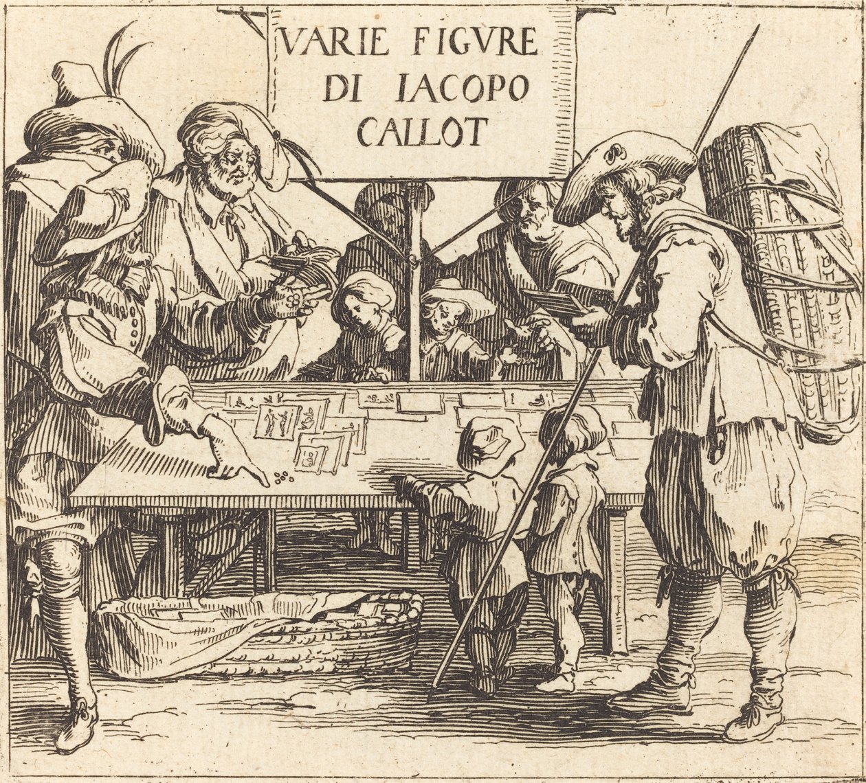 Frontispice för Varie Figure, ca. 1621. av Jacques Callot