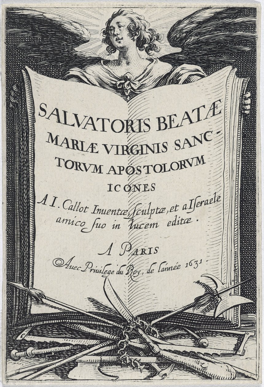 Frontispice från Les Grands Apôtres (De stora apostlarna), 1631 av Jacques Callot