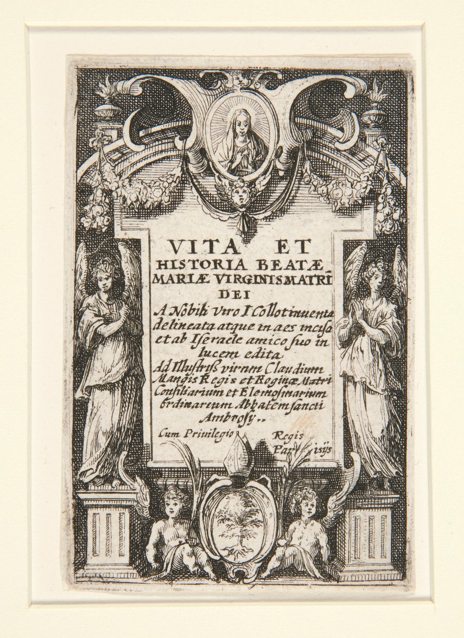 Frontispice, nej. 1 från The Life of the Virgin av Jacques Callot