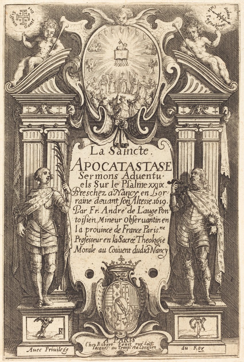 Frontispice av den heliga Apocatastasen av Jacques Callot