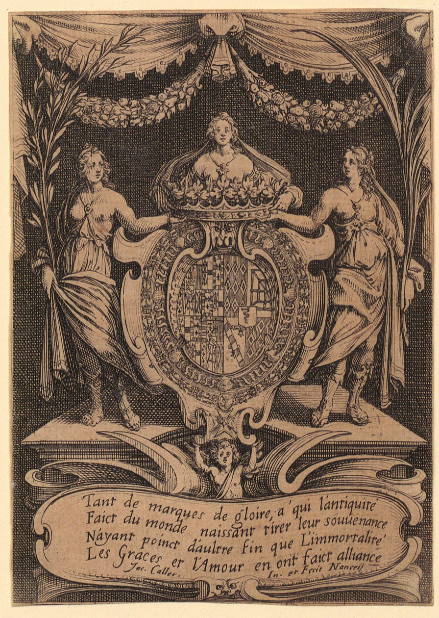 Frontispis, blad 1 i serien "Torneringen" av Jacques Callot