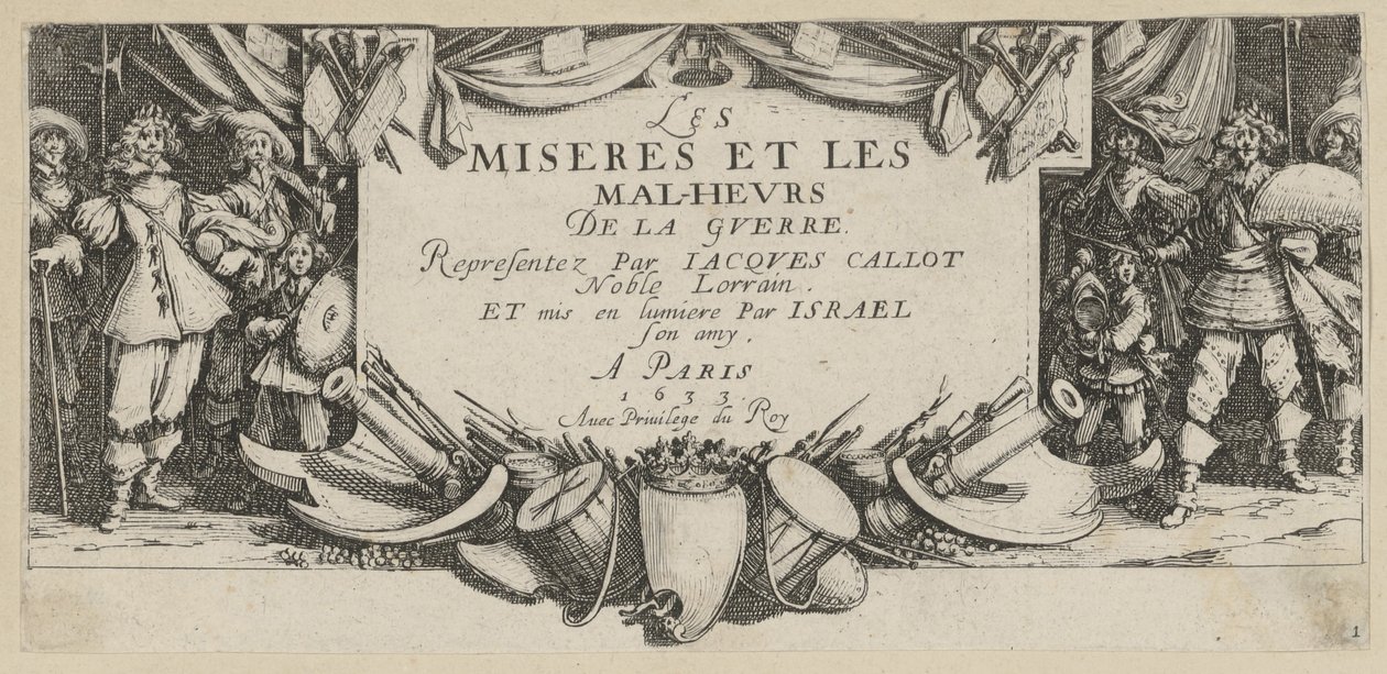 Frontispis, blad 1 i serien ”Krigets fasor” av Jacques Callot