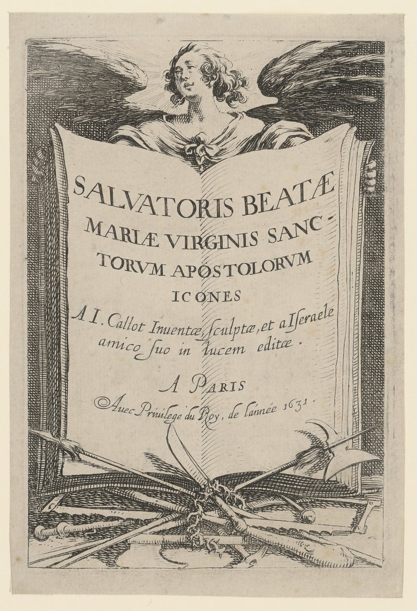 Frontispis, blad 1 i serien ”Jesus, de tolv apostlarna och Maria” av Jacques Callot