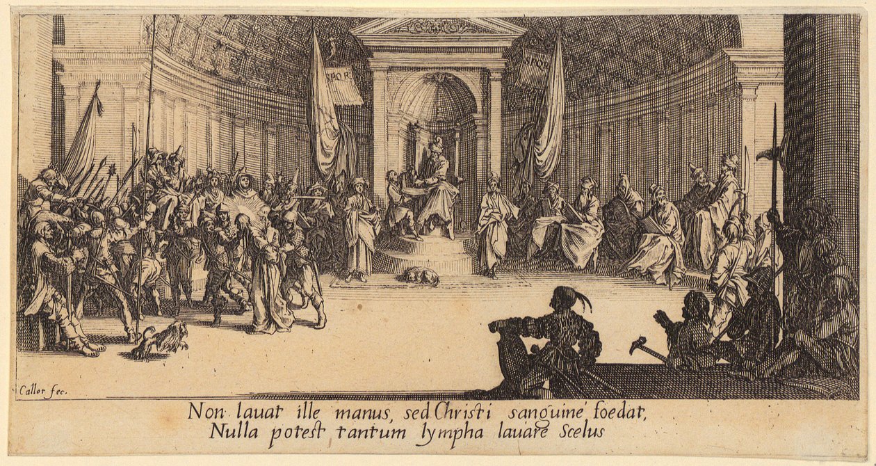 Fottvagning, blad 1 i serien ”Den stora passion” av Jacques Callot