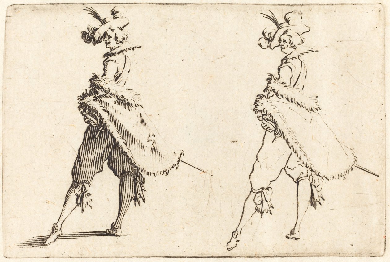 Gentleman sett från sidan, ca. 1622. av Jacques Callot