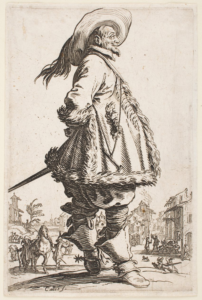 Gentleman in a Fur-Trimmed Coat, från serien "The Nobility of Lorraine" av Jacques Callot