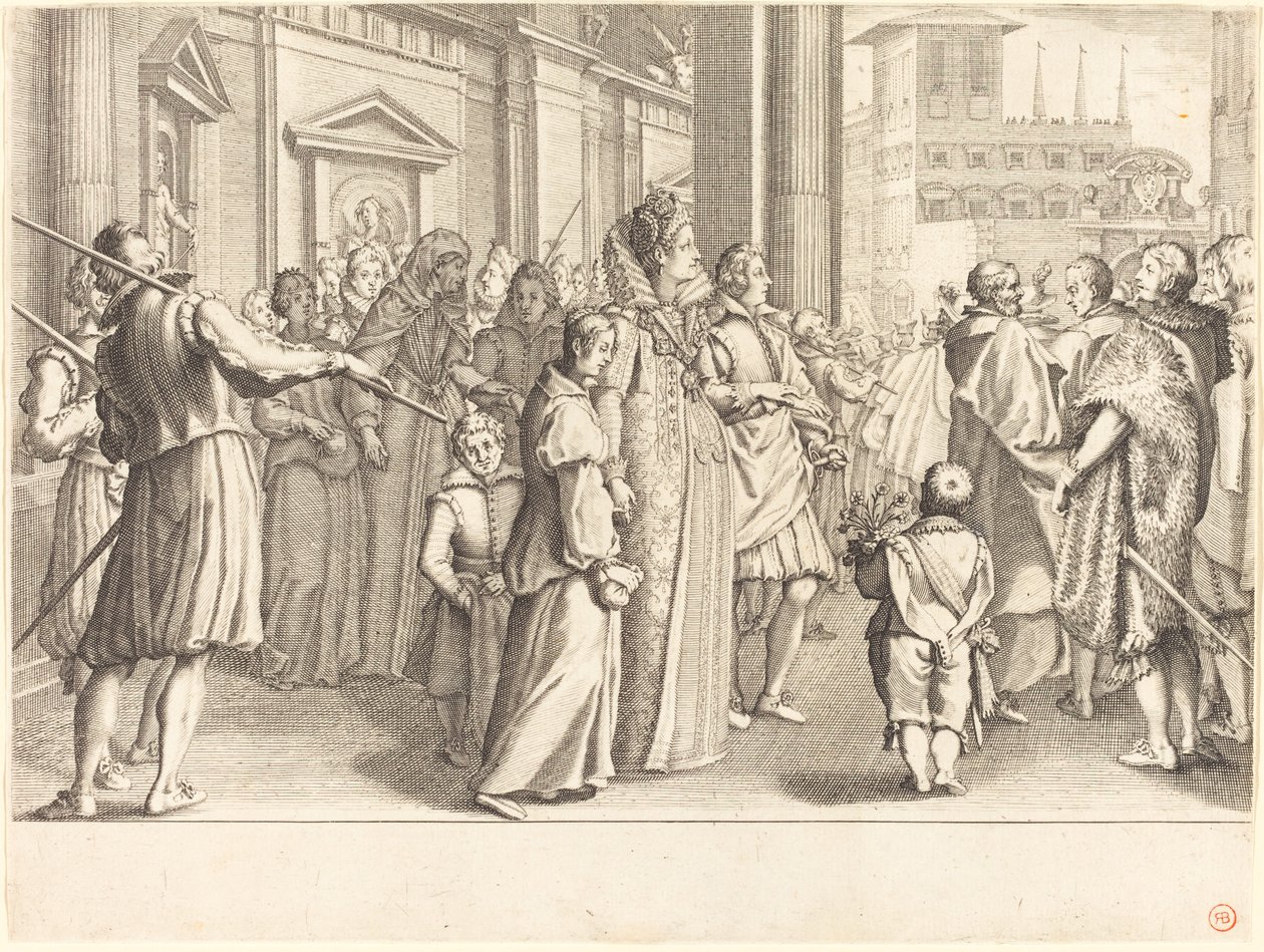 Storhertiginnan vid processionen av de unga flickorna av Jacques Callot