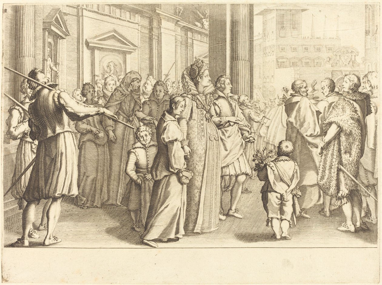 Storhertiginnan vid processionen av de unga flickorna av Jacques Callot