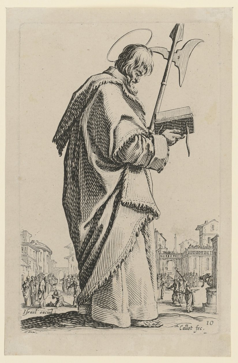 Den helige Matthias, blad 13 i serien ”Jesus, de tolv apostlarna och Maria” av Jacques Callot