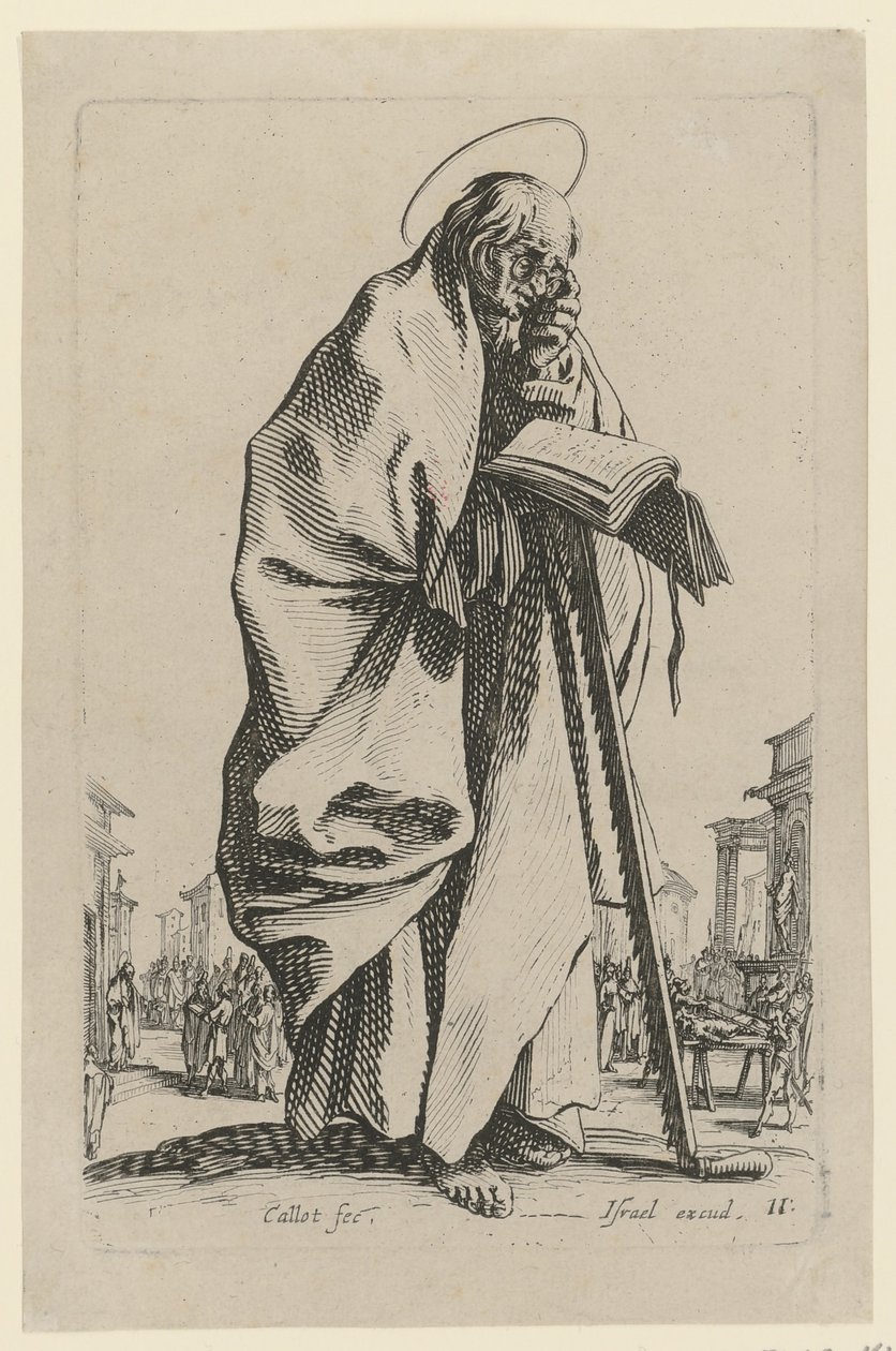 Den helige Simon, blad 14 i serien ”Jesus, de tolv apostlarna och Maria” av Jacques Callot