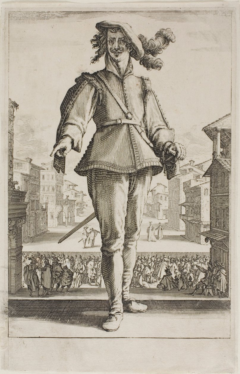 Jaktfåglar, från olika scener designade i Florens av Jacques Callot