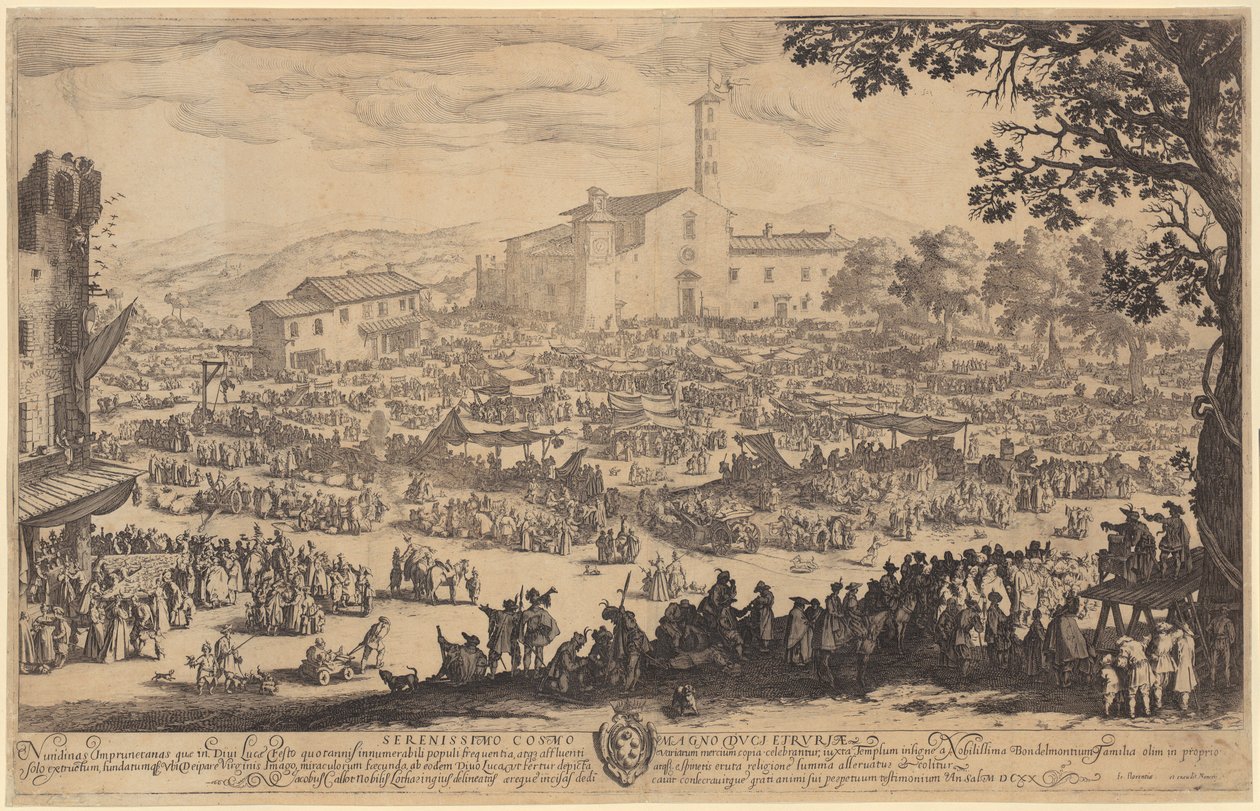 Marknad i Impruneta av Jacques Callot