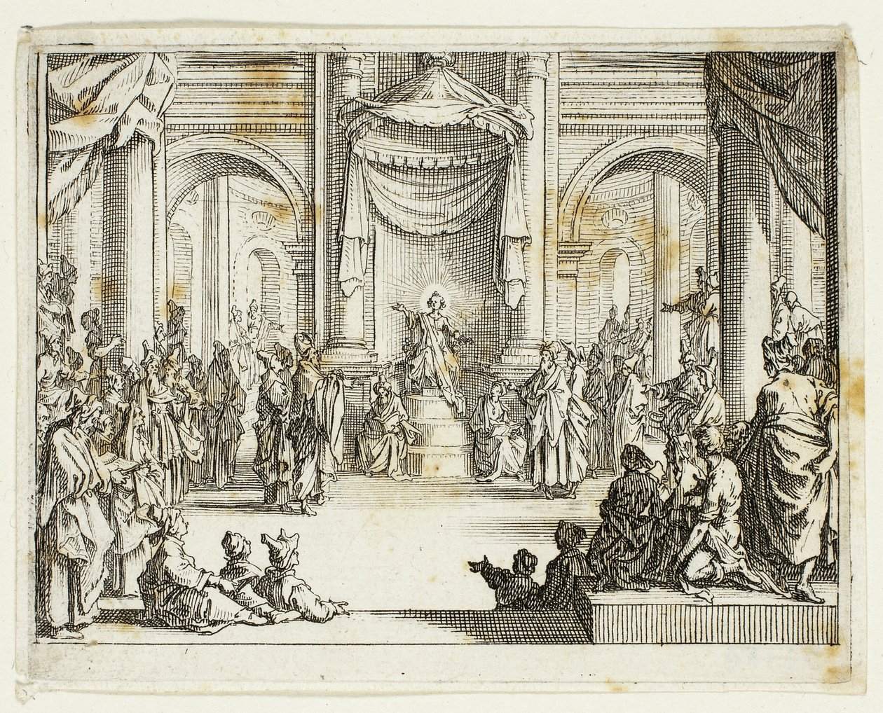 Jesus bland läkarna, från Nya testamentet av Jacques Callot