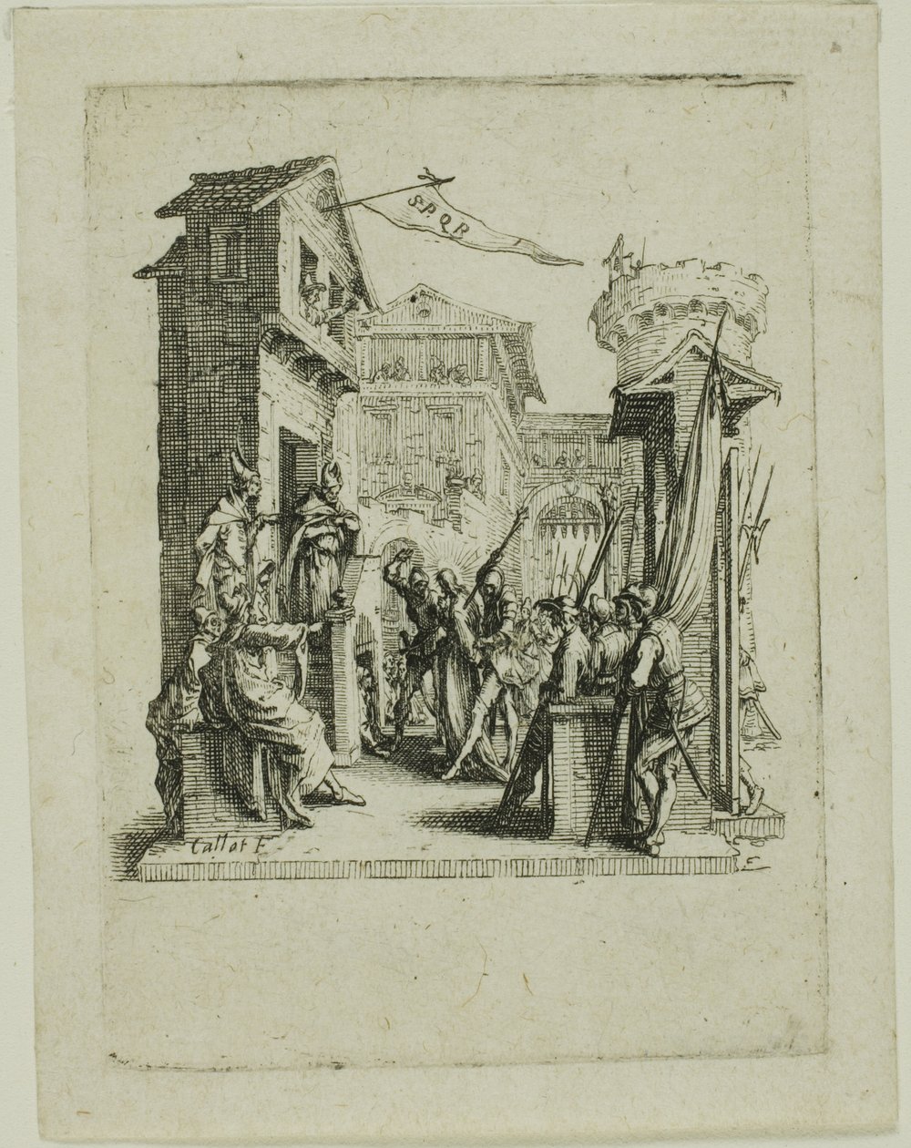 Jesus Before Caiaphas, från The Small Passion av Jacques Callot