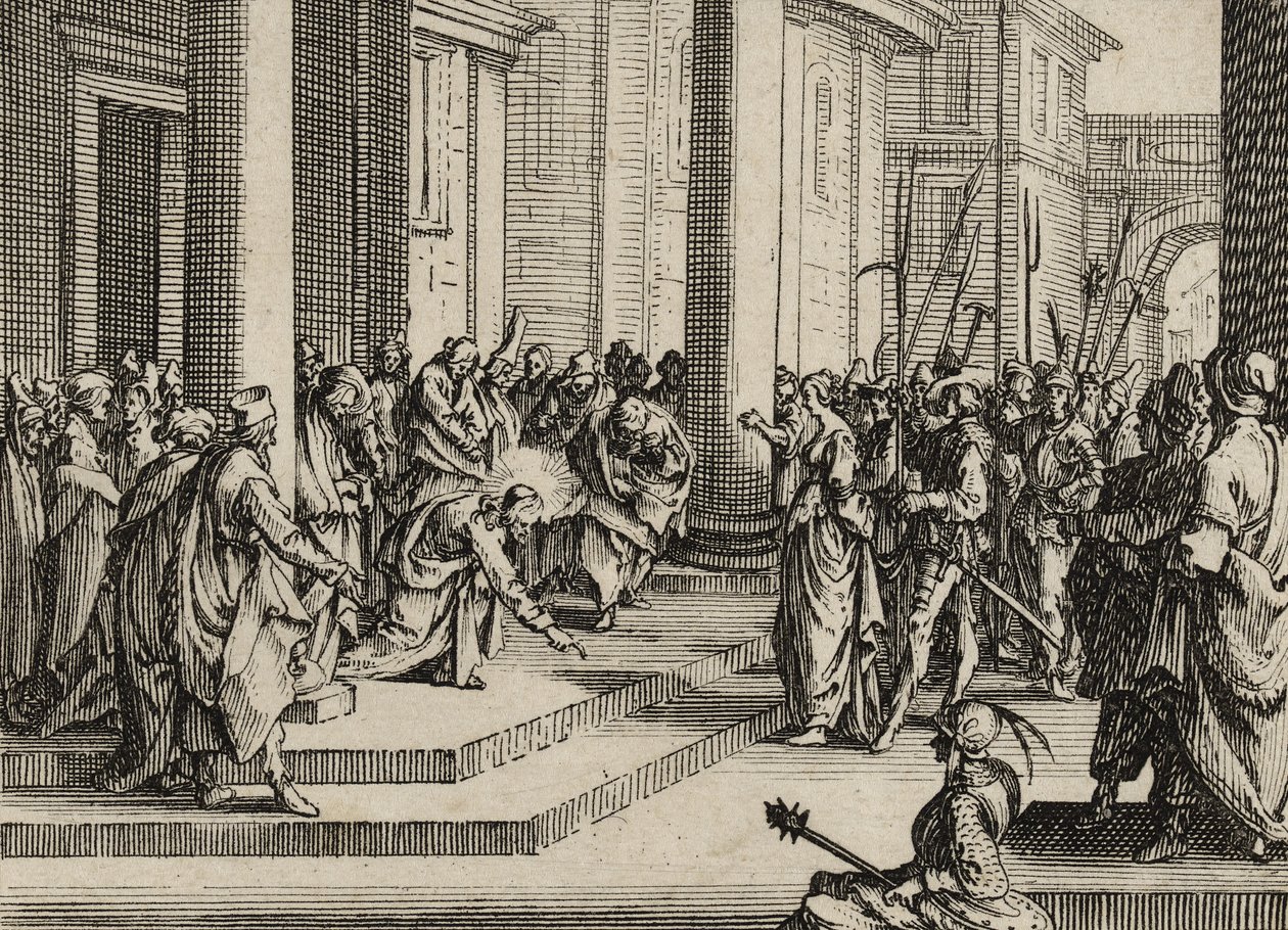 Jesus och äktenskapsbrytaren, 1635 av Jacques Callot