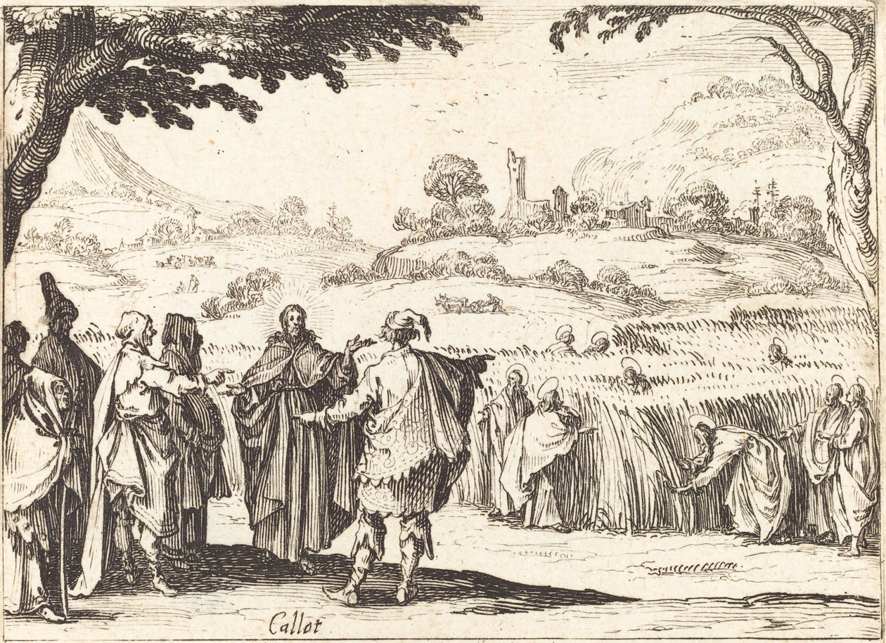 Jesus med fariséerna av Jacques Callot