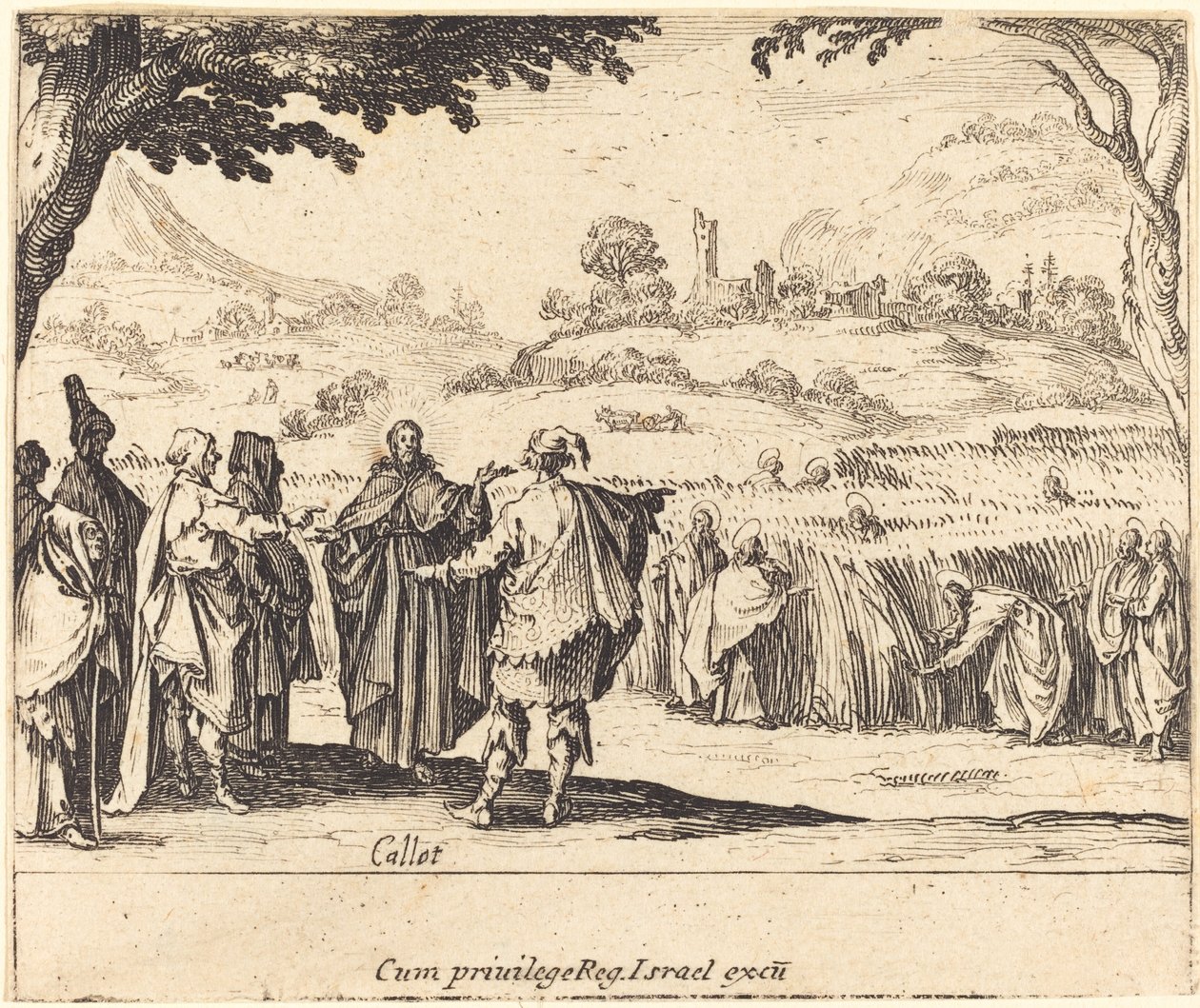 Jesus med fariséerna av Jacques Callot