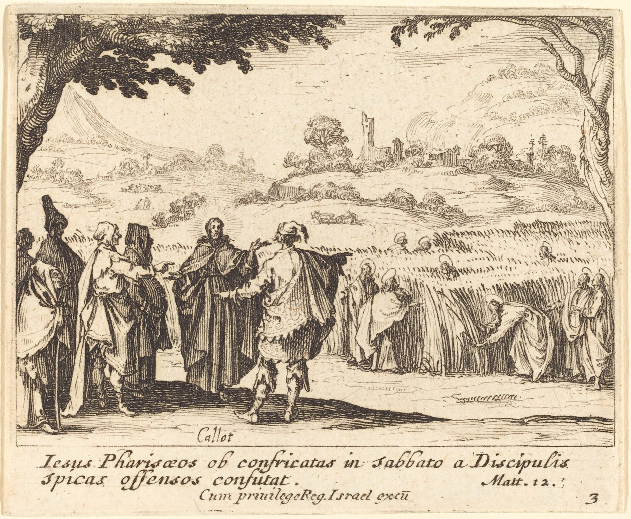 Jesus med fariséerna av Jacques Callot