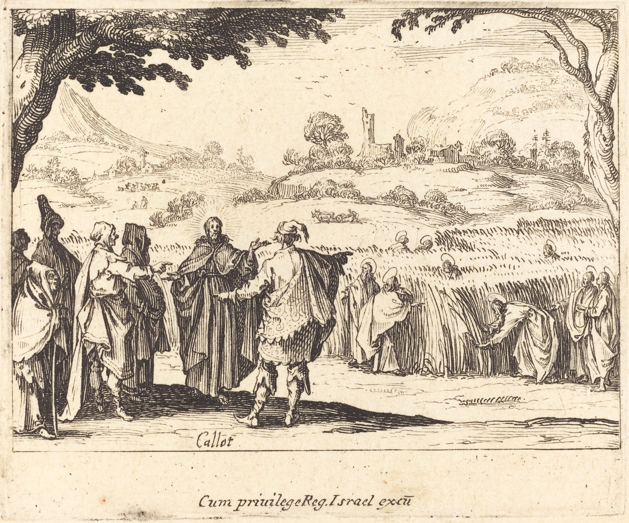 Jesus med fariséerna av Jacques Callot