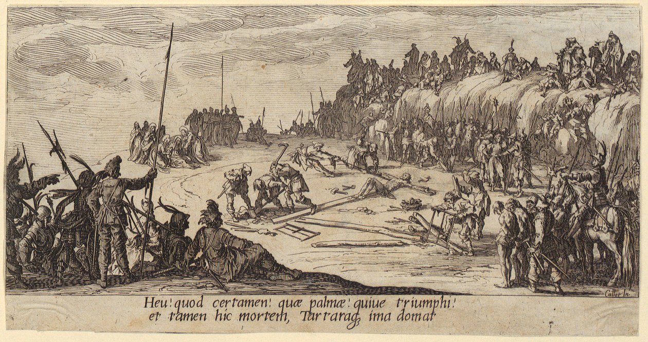 Korsfästelsen, blad 7 i serien ”Den stora passion” av Jacques Callot