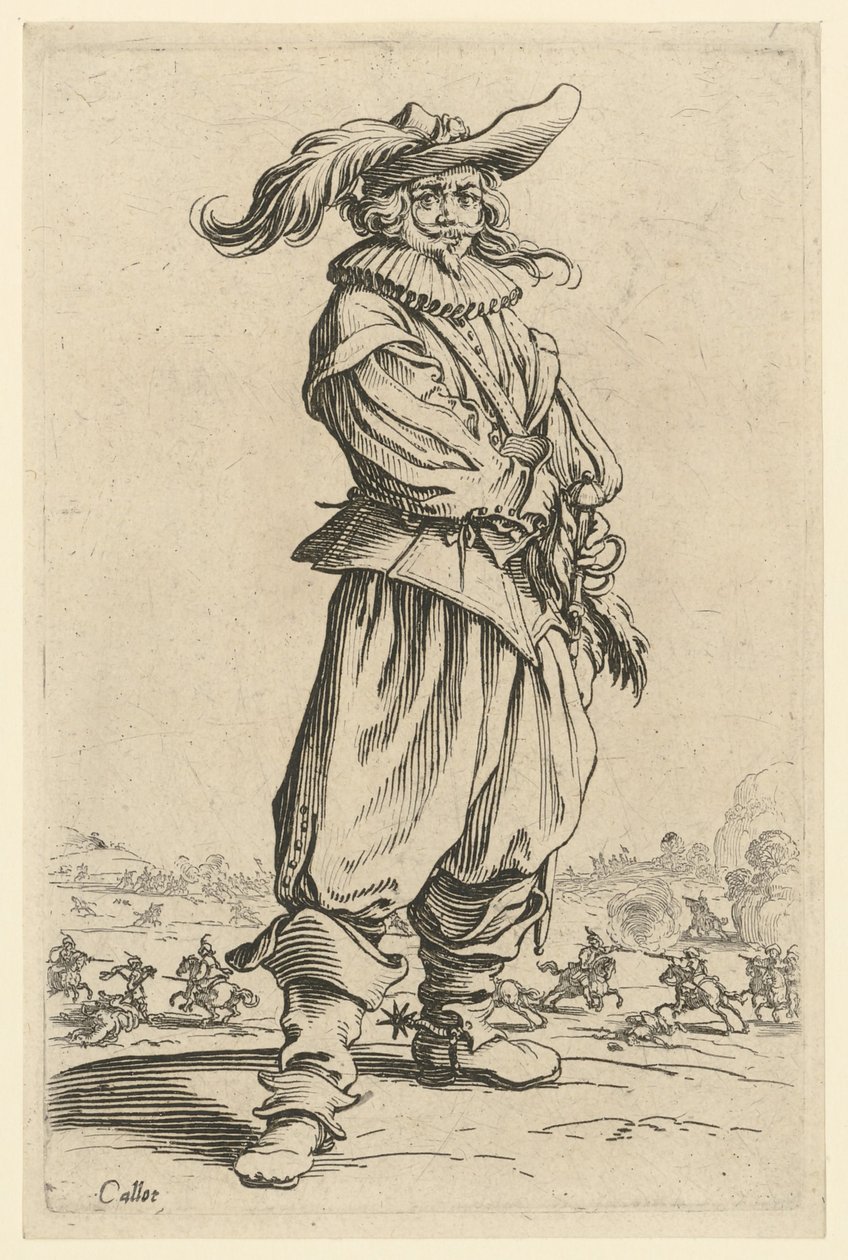 Krigaren med den stora fjäderhatten av Jacques Callot