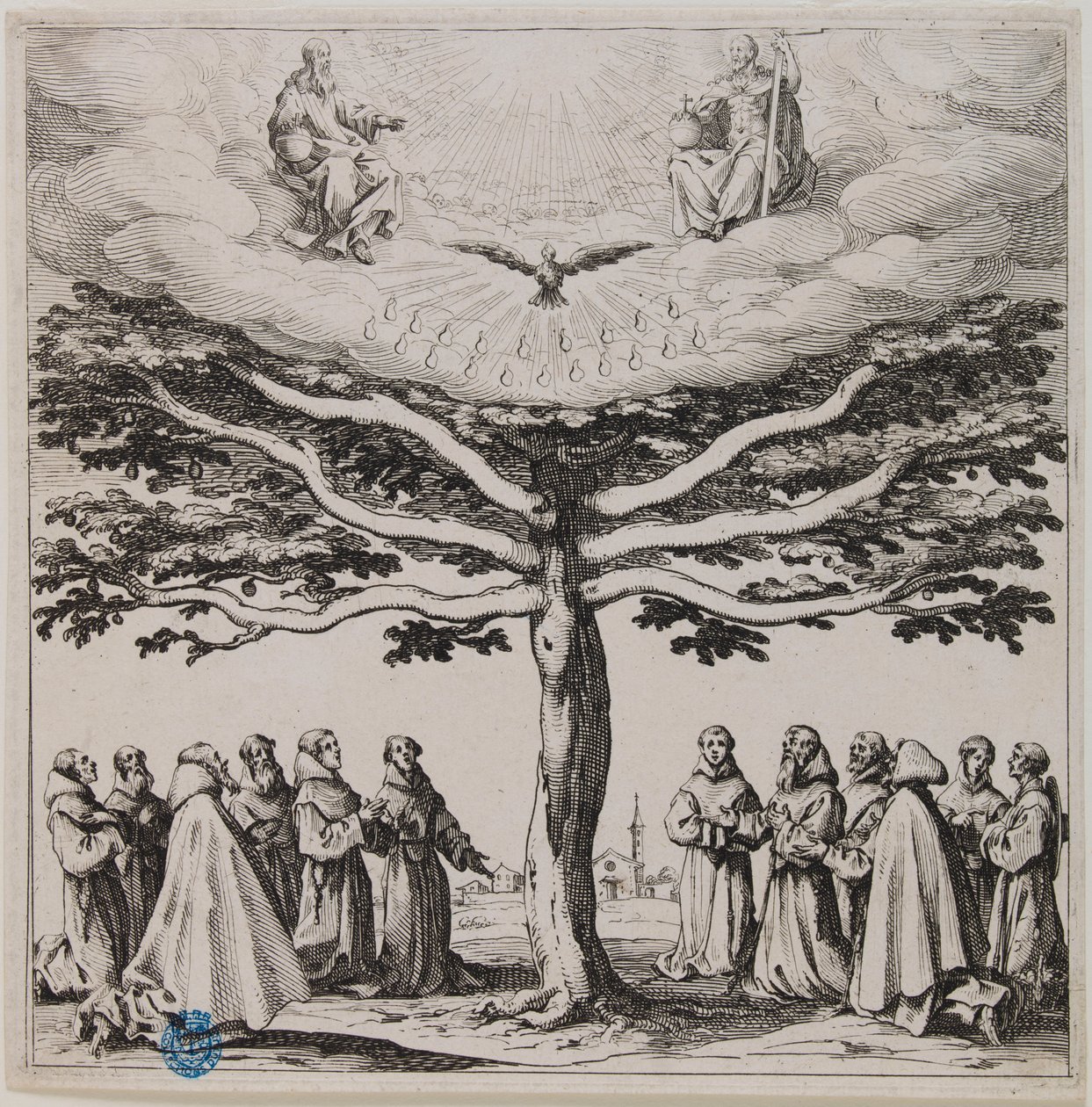 Sankt Franciskus träd (Lieure 303, Meaume 145) av Jacques Callot