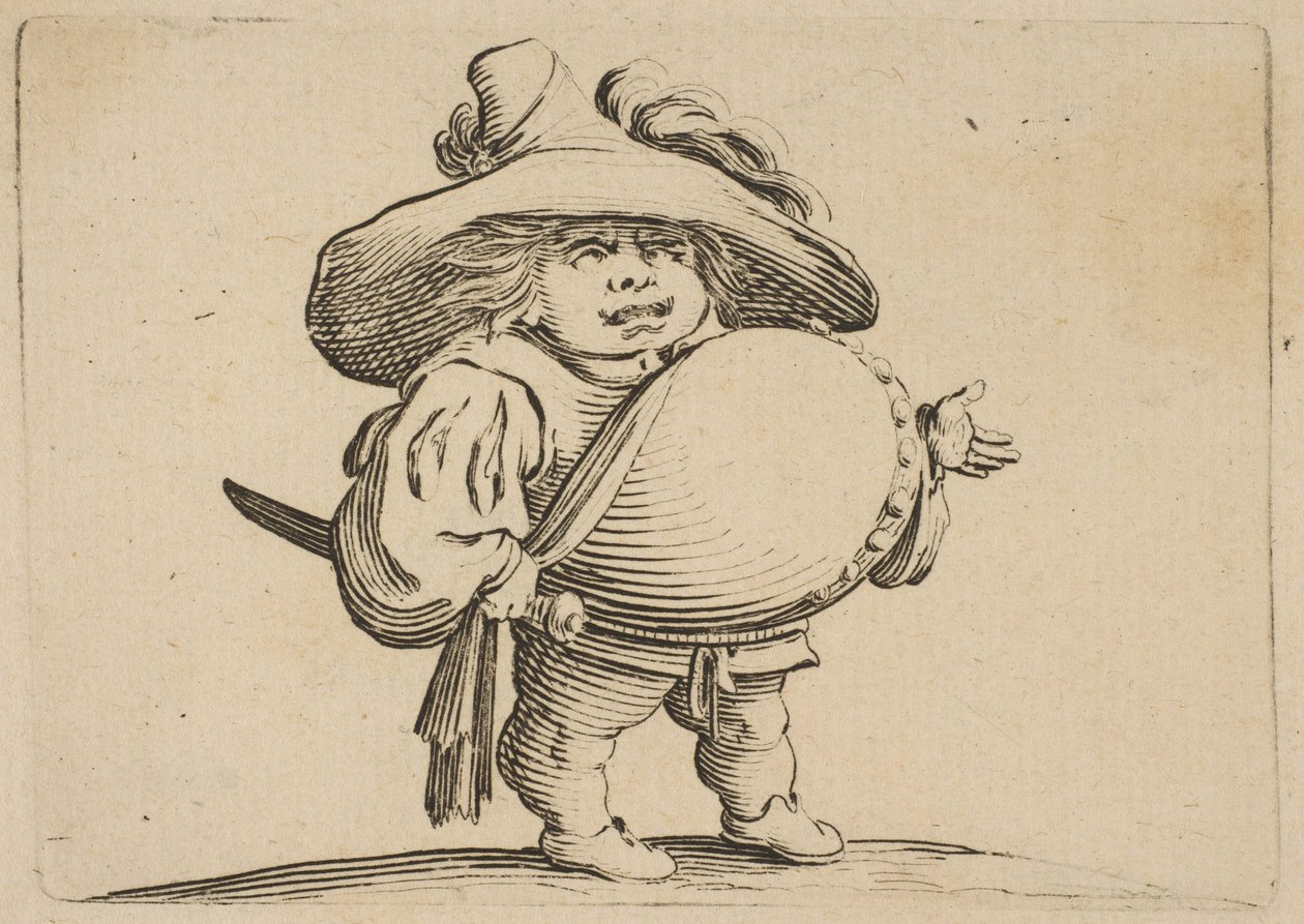 Man med en stor mage dekorerad med en knapprad Man med en stor mage dekorerad med..., 1616-22. av Jacques Callot