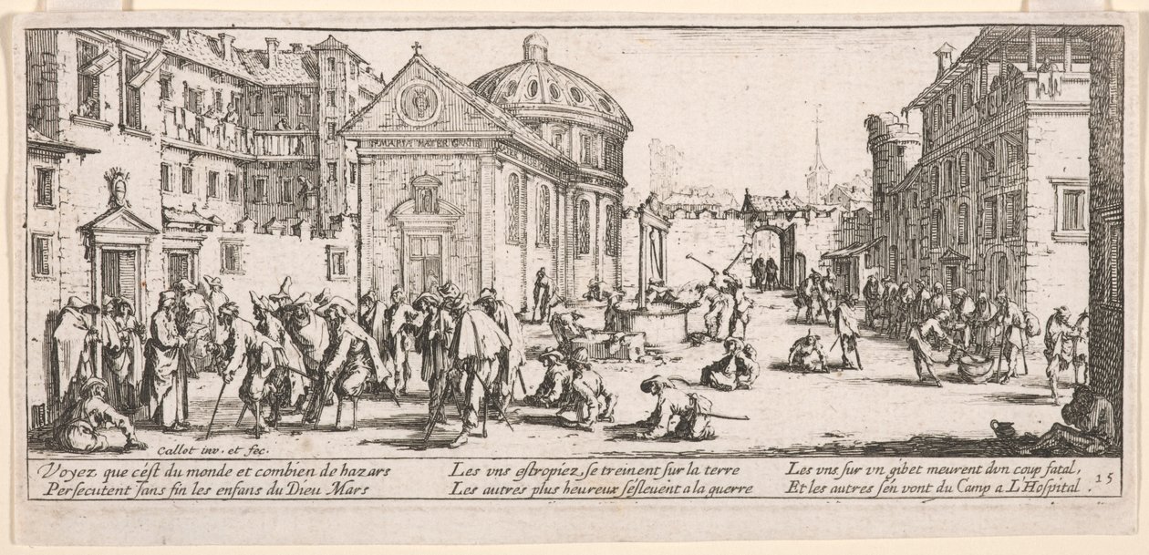 The Hospital, illustration från The Large Miserie of War av Jacques Callot