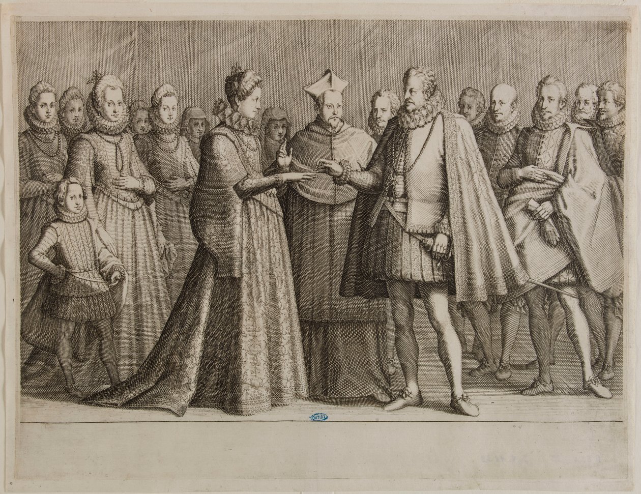 Ferdinand I de Medicis liv, Ferdinand I:s bröllop. Första numret i en serie bestående av 16 färdigställda stycken och 2 extra stycken (Lieure 147, Meaume 534) av Jacques Callot