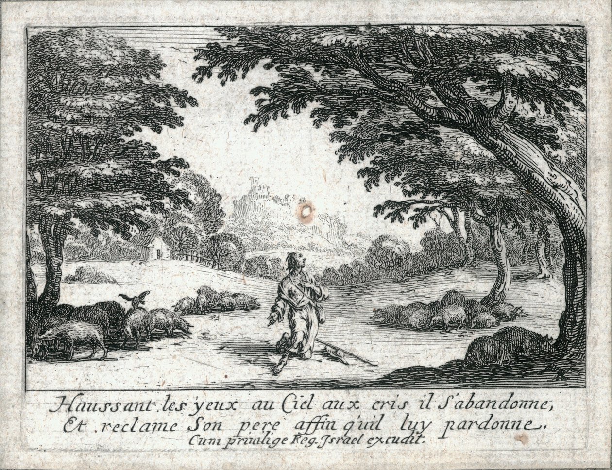 Den förlorade sonens liv ... (gravyr) av Jacques Callot
